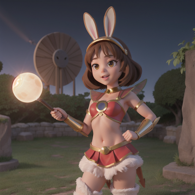 Image For Post Anime, gladiator, rabbit, solar eclipse, drum, fairy dust, HD, 4K, AI Generated Art