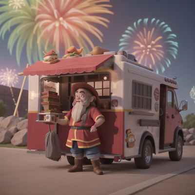 Image For Post Anime, taco truck, dwarf, firefighter, fireworks, witch, HD, 4K, AI Generated Art