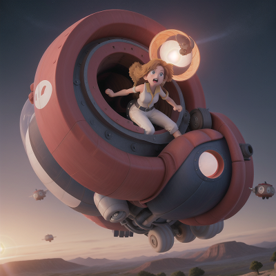 Image For Post Anime, hovercraft, cowboys, fighting, wormhole, success, HD, 4K, AI Generated Art