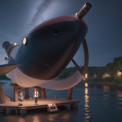 Image For Post Anime, river, whale, queen, hero, telescope, HD, 4K, AI Generated Art