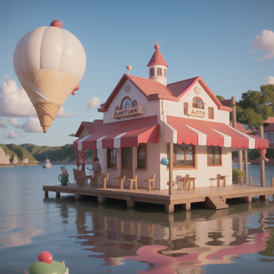 Image For Post Anime, key, boat, balloon, alligator, ice cream parlor, HD, 4K, AI Generated Art