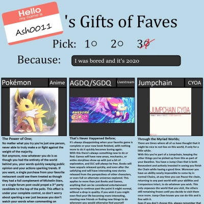 Image For Post Ash0011's Gift of Faves CYOA