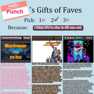 Image For Post Gift of Faves: Punch Edition 1 CYOA