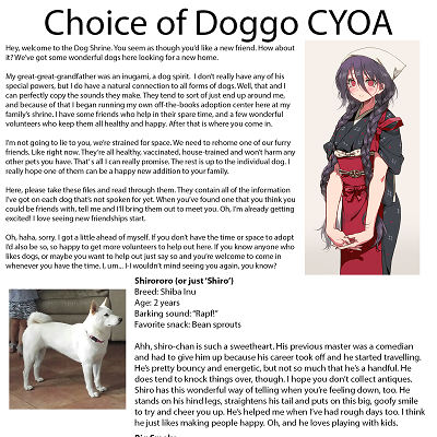 Image For Post Choice of Doggo CYOA from /tg/