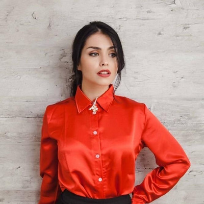 Image For Post Red Satin Blouse