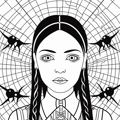 Image For Post Wednesday Addams in a Gothic Portrait - Wallpaper