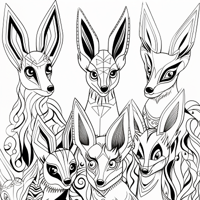 Image For Post Abstract Eevee Evolution Drawings - Wallpaper