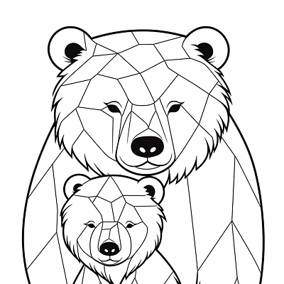Image For Post Mother and Cub Bear Embrace - Printable Coloring Page