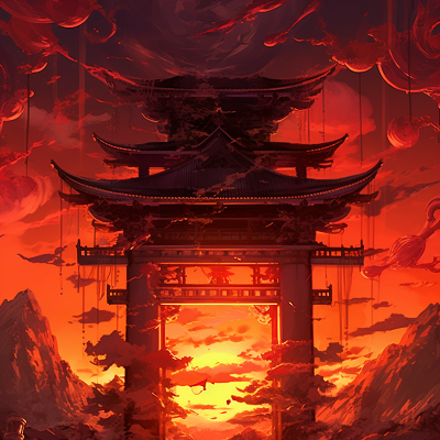 Image For Post Solemn Shrine Battle Sunset Showdown - Wallpaper