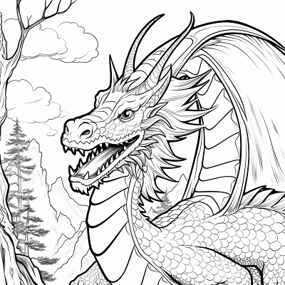 Image For Post Roaring Dragon A Fairytale Coloring Page - Printable Coloring Page