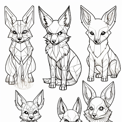 Image For Post | Illustrations of  Eevee pokemon in evolved versions using shading techniques; geometric style. printable coloring page, black and white, free download - [Eevee Evolutions Coloring Sheet Pokemon Pages, Adult & Kids Fun](https://hero.page/coloring/eevee-evolutions-coloring-sheet-pokemon-pages-adult-and-kids-fun)
