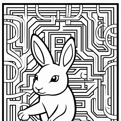 Image For Post Bunny Puzzle Page - Printable Coloring Page