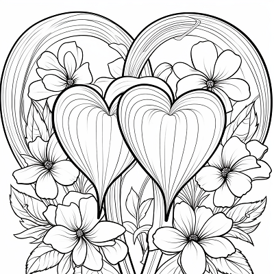 Image For Post Love Blooms Floral Heart Designs - Printable Coloring Page