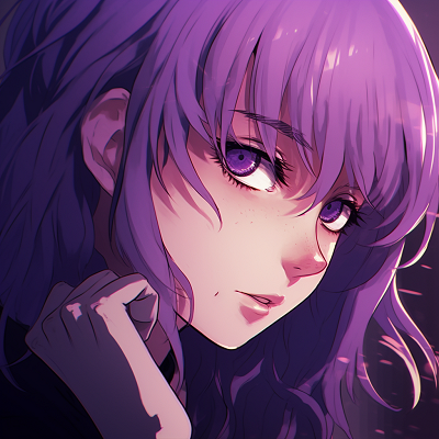 Image For Post | Anime girl with wavy lavender hair, clean outlines and bright colors. purple anime character pfps pfp for discord. - [Anime Purple PFP Collection](https://hero.page/pfp/anime-purple-pfp-collection)