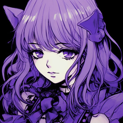 Image For Post | Full profile of anime character in Gothic Lolita fashion, majesty of purple used in details unique anime purple pfp concepts pfp for discord. - [Anime Purple PFP Collection](https://hero.page/pfp/anime-purple-pfp-collection)
