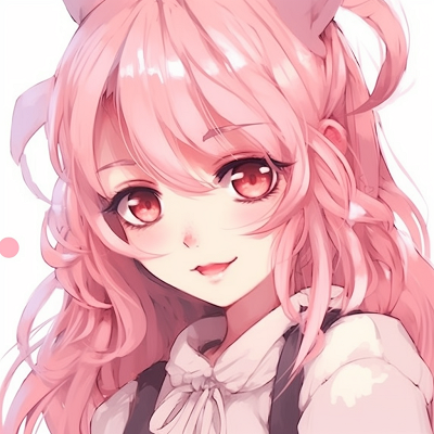 Image For Post | A cute pink-haired anime girl with playful cat ears, accentuated with vivid colors and strong lines. cute pink anime girl pfp collection pfp for discord. - [Pink Anime Girl PFP Gallery](https://hero.page/pfp/pink-anime-girl-pfp-gallery)