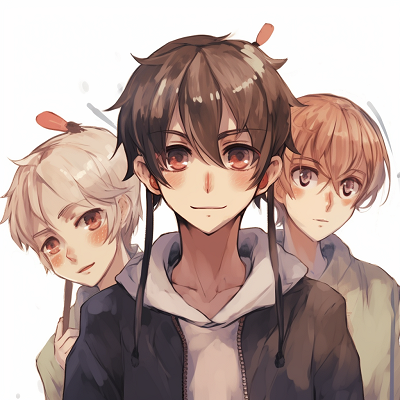 Image For Post Anime Boy Trio Lined up - anime pfp boy trio