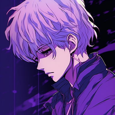 Image For Post | Close-up of a male anime character with vibrant purple hair, showcasing detailed linework. purple anime male pfp pfp for discord. - [Purple Pfp Anime Collection](https://hero.page/pfp/purple-pfp-anime-collection)