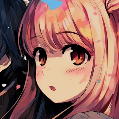 Image For Post | Close-up of Natsu and Lucy matched in fiery and cool tones, detailed facial expressions. creative matching pfp pfp for discord. - [off](https://hero.page/pfp/off-brand-matching-pfp-matching-pfps-only)