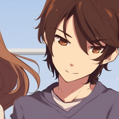 Image For Post | Two characters in casual outfits, relaxed mood, soft colors and minimalist lines. horimiya matching pfp icons pfp for discord. - [horimiya matching pfp, aesthetic matching pfp ideas](https://hero.page/pfp/horimiya-matching-pfp-aesthetic-matching-pfp-ideas)