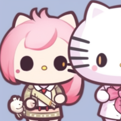 Image For Post | Hello Kitty characters under shared umbrella, cool colors and raining background. hello kitty matching pfp designs pfp for discord. - [matching pfp hello kitty, aesthetic matching pfp ideas](https://hero.page/pfp/matching-pfp-hello-kitty-aesthetic-matching-pfp-ideas)
