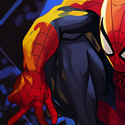 Image For Post | Two Spidermans in dynamic action poses, vivid colors and intense expressions. matching spiderman pfp for friends pfp for discord. - [matching spiderman pfp, aesthetic matching pfp ideas](https://hero.page/pfp/matching-spiderman-pfp-aesthetic-matching-pfp-ideas)