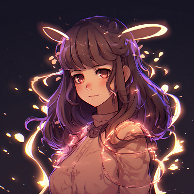 Image For Post | Anime profile picture of a girl in a traditionally patterned kimono, enhanced with glowing accents. enthralling glowing anime pfp for girls - [Glowing Anime PFP Central](https://hero.page/pfp/glowing-anime-pfp-central)