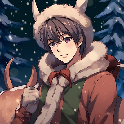 Image For Post | Attack on Titans' Eren with reindeer-themed accessories, strong linework and muted colors. anime christmas pfp ideas - [anime christmas pfp optimized space](https://hero.page/pfp/anime-christmas-pfp-optimized-space)
