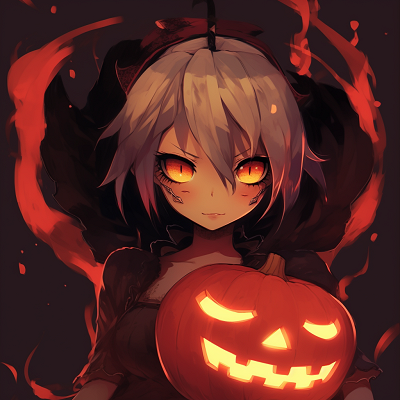 Image For Post | Anime style pumpkin with eerie glowing eyes and fluid lines. innovative halloween anime pfp - [Halloween Anime PFP Collection](https://hero.page/pfp/halloween-anime-pfp-collection)