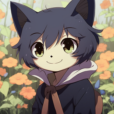 Image For Post | Neko boy amongst flora, traditional anime style with Nature-inspired details. adorable anime cat boy pfp - [Anime Cat PFP Universe](https://hero.page/pfp/anime-cat-pfp-universe)