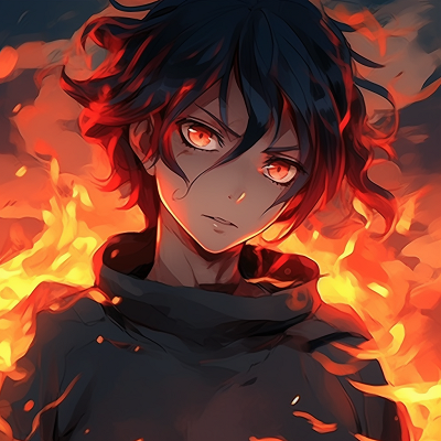 Image For Post | Focus on the character's eyes glowing with fire, fine details in the pupils. female fire anime pfp - [Fire Anime PFP Space](https://hero.page/pfp/fire-anime-pfp-space)