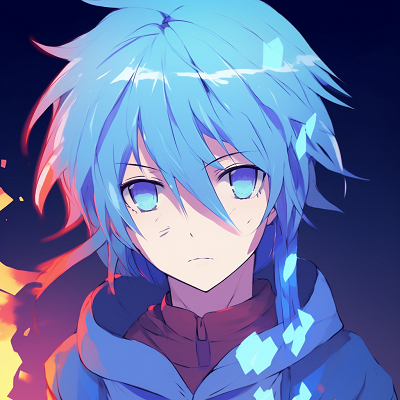 Image For Post | Sora from No Game No Life with light blue hair, vibrant colors and bold lines. light blue anime pfp - [Blue Anime PFP Designs](https://hero.page/pfp/blue-anime-pfp-designs)