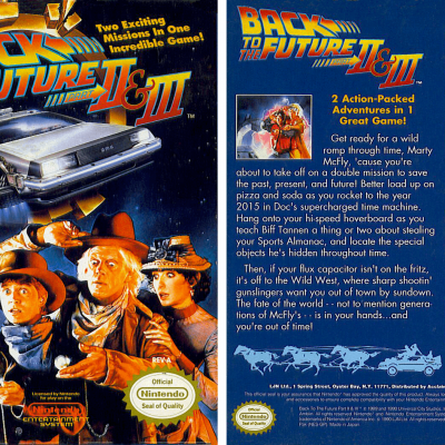 Image For Post | Back to the Future Part II &amp; III is a platform game based on the movies of the same name. The object of the game is to collect misplaced objects from various time periods like 1955, 1985 and 2015, and bring them back to their proper time period and location. The game often requires the player to solve a small puzzle to figure out what item fits the location he has found.