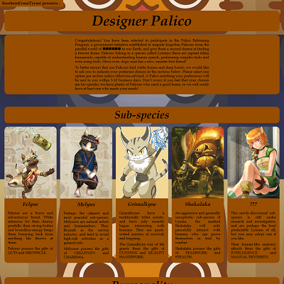 Image For Post Designer Palico CYOA (by SouthernCrossTyrant)