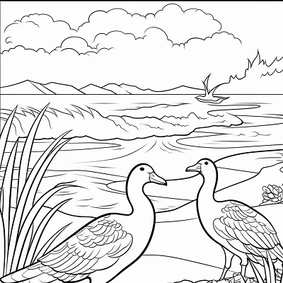 Image For Post Coastline Bird Haven - Printable Coloring Page