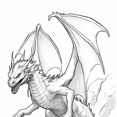 Image For Post | An elegant dragon in mid-flight, showcasing detailed wings and tail.printable coloring page, black and white, free download - [Dragon Coloring Page ](https://hero.page/coloring/dragon-coloring-page-printable-and-creative-designs)
