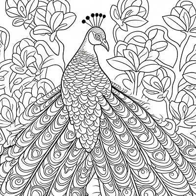Image For Post Bird Coloring Collection Charming Peacock - Printable Coloring Page