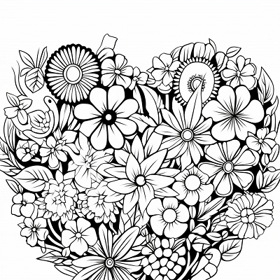 Image For Post Floral Heart for Valentine's Day - Printable Coloring Page