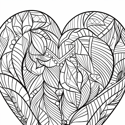 Image For Post Geometry Enriched Heart Design - Printable Coloring Page