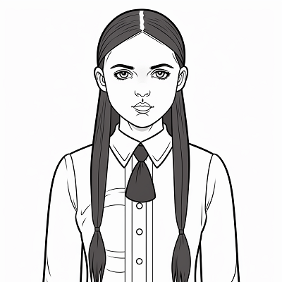 Image For Post Full Body Sketch of Wednesday Addams - Wallpaper