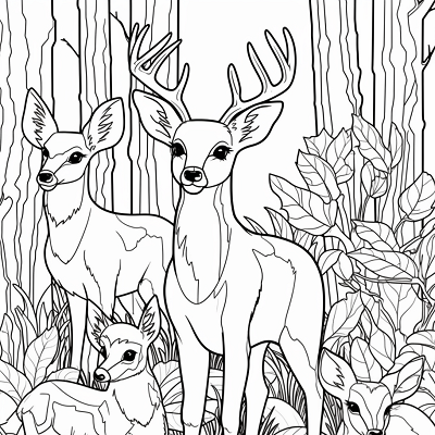Image For Post | Depicts a series of forest animals like squirrels, deer, and foxes with intricate details and patterns.printable coloring page, black and white, free download - [Coloring Pages for Girls ](https://hero.page/coloring/coloring-pages-for-girls-printable-art-cute-designs-fun-colors)