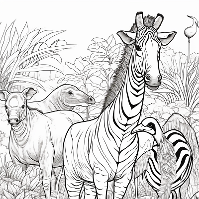 Image For Post | Illustration of various jungle animals like lions, elephants, giraffes, and zebras; detailed patterns and lines. phone art wallpaper - [Adult Coloring Pages ](https://hero.page/coloring/adult-coloring-pages-printable-designs-relaxing-art-therapy)