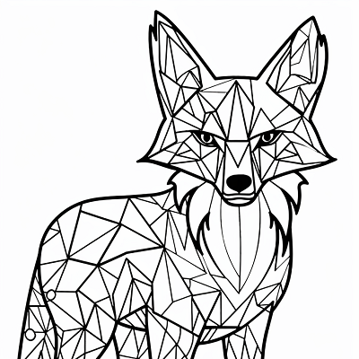 Image For Post | Abstract fox constructed with geometric forms; clean lines and angles.printable coloring page, black and white, free download - [Fox Coloring Pages ](https://hero.page/coloring/fox-coloring-pages-artistic-printable-and-fun-designs)