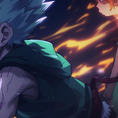Image For Post | Gon and Killua, showcasing their powers, with energetic colors and manga style drawings. gon and killua hd matching pfp pfp for discord. - [gon and killua matching pfp, aesthetic matching pfp ideas](https://hero.page/pfp/gon-and-killua-matching-pfp-aesthetic-matching-pfp-ideas)