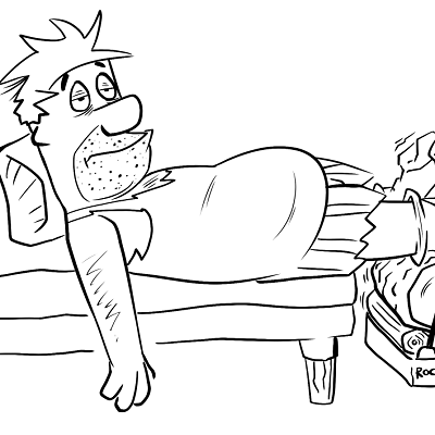 Image For Post | 4chan request: Fred Flintstone at home relaxing