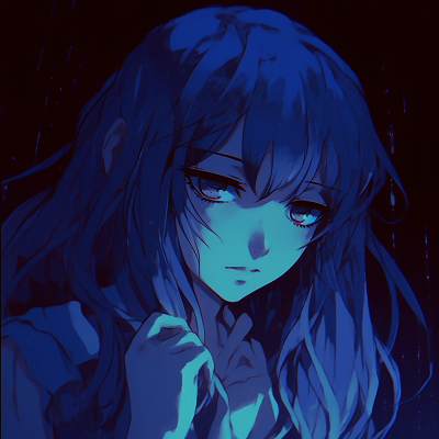 Image For Post | Captures the noir aesthetic in anime character design with dominant use of dark blue, and emphasis on large, expressive eyes. dark blue anime pfp - [Blue Anime PFP Designs](https://hero.page/pfp/blue-anime-pfp-designs)
