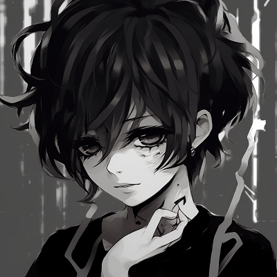 Image For Post | A black and white anime character's face covered in tears, heavy shading and detailed linework. black and white emo anime pfp - [emo anime pfp Collection](https://hero.page/pfp/emo-anime-pfp-collection)