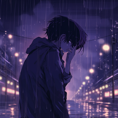 Image For Post | Character bathed in urban night light, meticulous play with shadow and light. aesthetic depressed pfp images - [Depressed Anime PFP Collection](https://hero.page/pfp/depressed-anime-pfp-collection)