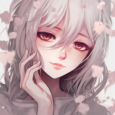 Image For Post Serene Sakura PFP - aesthetic white anime pfp