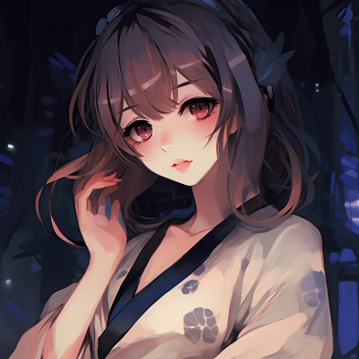 Image For Post | Detailed expression of Kimono Girl highlighted by the lunar backdrop, rich colors and traditional patterns. 512x512 anime pfp aesthetic - [512x512 Anime pfp Collection](https://hero.page/pfp/512x512-anime-pfp-collection)